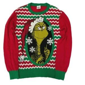 Dr. Seuss's The Grinch Red Green Long Sleeve Ugly Christmas Sweater